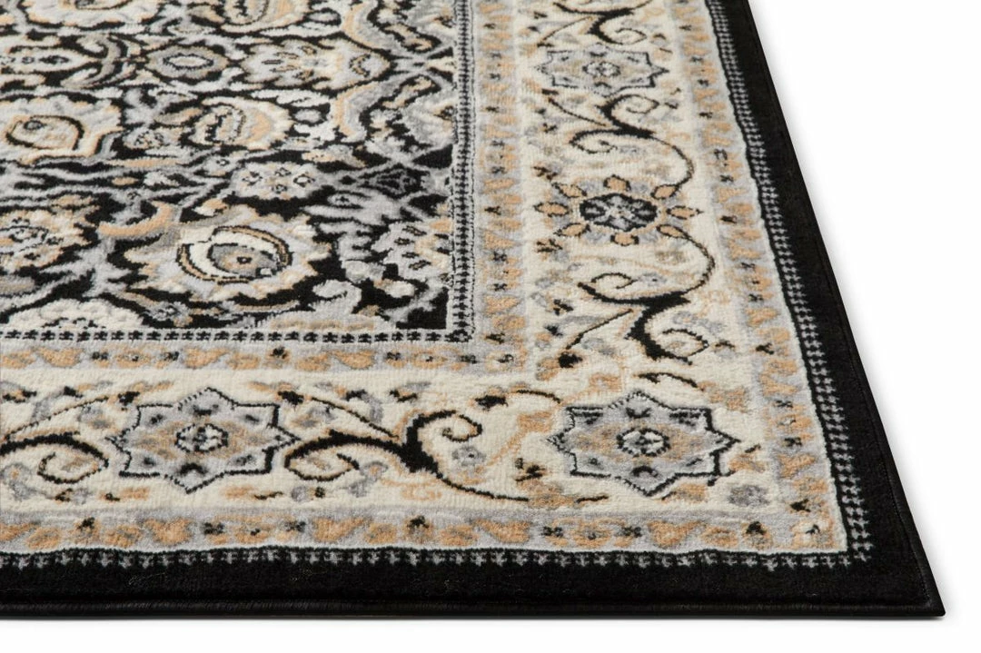 Well Woven Tabriz Black Traditional Rug Oriental & Persian 3 Well Woven Tabriz Black Traditional Rug Oriental & Persian
