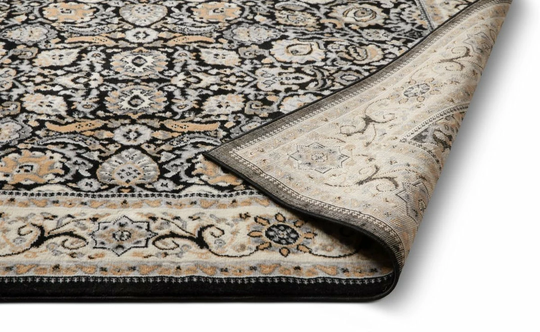 Well Woven Tabriz Black Traditional Rug Oriental & Persian 7 Well Woven Tabriz Black Traditional Rug Oriental & Persian