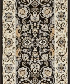 Well Woven Tabriz Black Traditional Rug Oriental & Persian 13 Well Woven Tabriz Black Traditional Rug Oriental & Persian