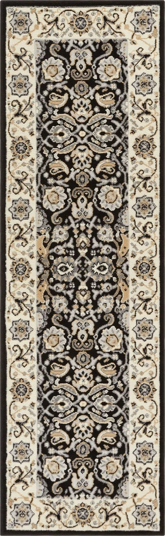 Well Woven Tabriz Black Traditional Rug Oriental & Persian 5 Well Woven Tabriz Black Traditional Rug Oriental & Persian