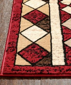 Well Woven Enola Tribal Geometric Trellis Red Rug Global