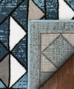 Well Woven Enola Tribal Geometric Trellis Blue Rug