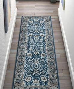 Well Woven Tabriz Blue Traditional Rug