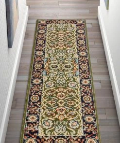 Well Woven Tabriz Traditional Green Rug