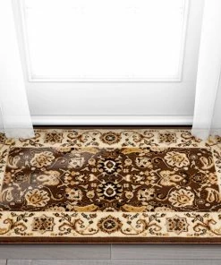 Well Woven Tabriz Brown Traditional Rug