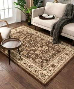 Well Woven Tabriz Brown Traditional Rug