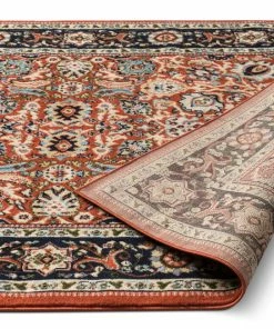 Well Woven Tabriz Traditional Terracotta Rug Oriental & Persian