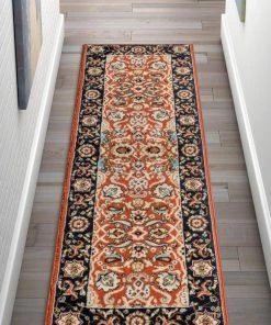 Well Woven Tabriz Traditional Terracotta Rug Oriental & Persian