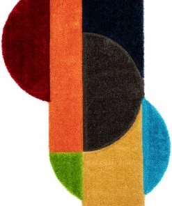 Well Woven Meraki Modern Geometric Shag Multi 3D Textured Thick & Soft Shag Rug