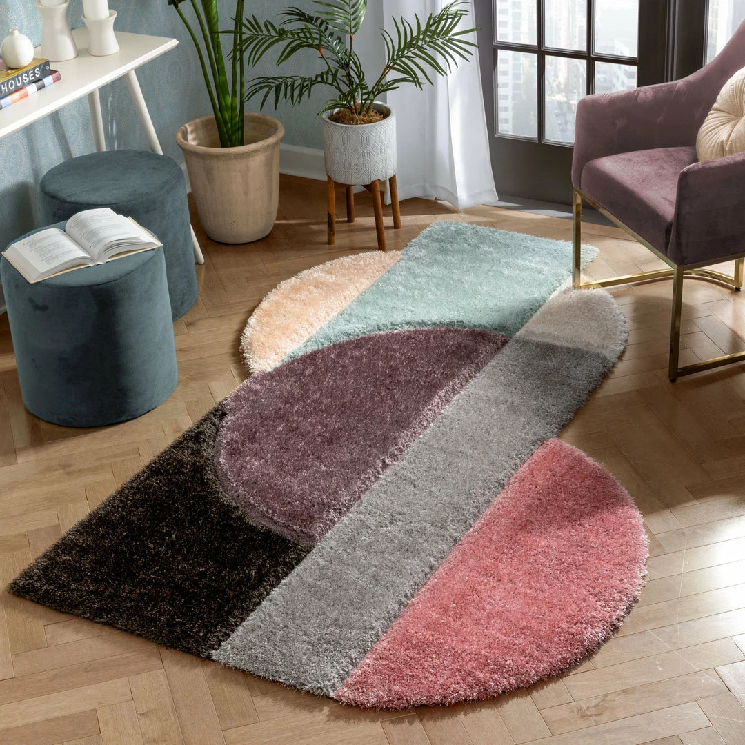 Well Woven Meraki Modern Geometric Shag Lavender Blush 3D Textured Thick & Soft Shag Rug 1 Well Woven Meraki Modern Geometric Shag Lavender Blush 3D Textured Thick & Soft Shag Rug