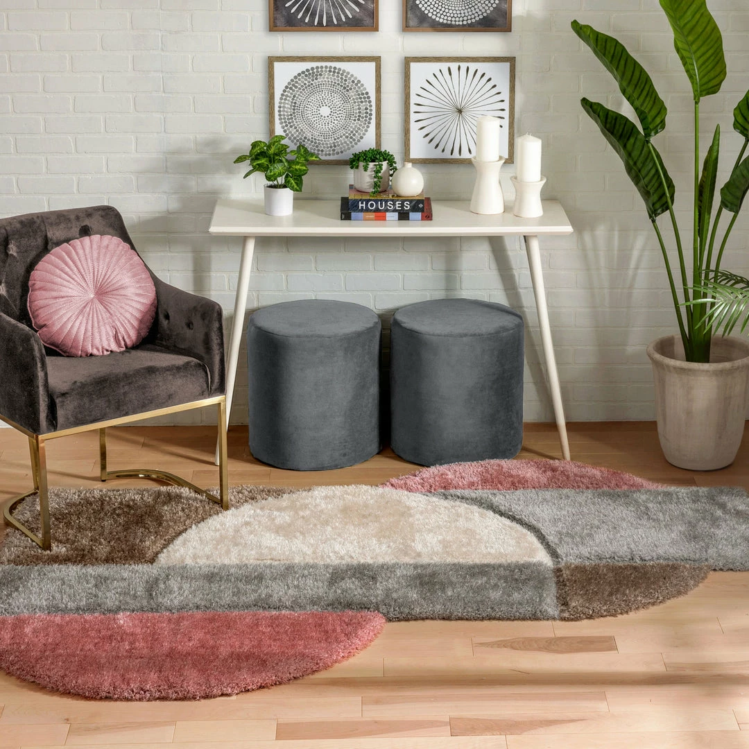 Well Woven Meraki Modern Geometric Shag Blush Grey 3D Textured Thick & Soft Shag Rug 6 Well Woven Meraki Modern Geometric Shag Blush Grey 3D Textured Thick & Soft Shag Rug
