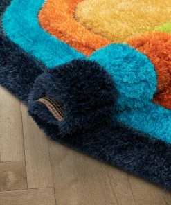 Well Woven Nahla Modern Geometric Shag Multi 3D Textured Thick & Soft Shag Rug