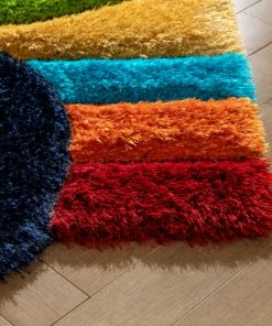 Well Woven Nahla Modern Geometric Shag Multi 3D Textured Thick & Soft Shag Rug