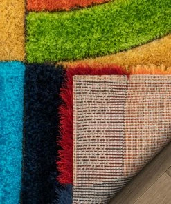 Well Woven Nahla Modern Geometric Shag Multi 3D Textured Thick & Soft Shag Rug