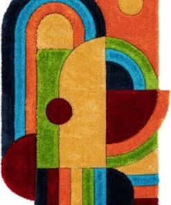 Well Woven Nahla Modern Geometric Shag Multi 3D Textured Thick & Soft Shag Rug