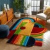 Well Woven Nahla Modern Geometric Shag Multi 3D Textured Thick & Soft Shag Rug
