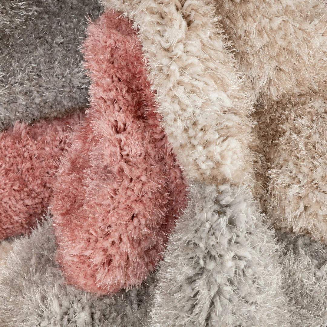 Well Woven Nahla Modern Geometric Shag Blush Grey 3D Textured Thick & Soft Shag Rug 3 Well Woven Nahla Modern Geometric Shag Blush Grey 3D Textured Thick & Soft Shag Rug