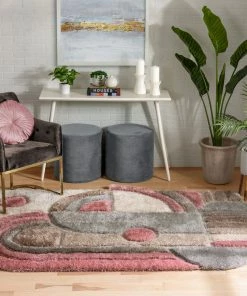 Well Woven Nahla Modern Geometric Shag Blush Grey 3D Textured Thick & Soft Shag Rug 12 Well Woven Nahla Modern Geometric Shag Blush Grey 3D Textured Thick & Soft Shag Rug