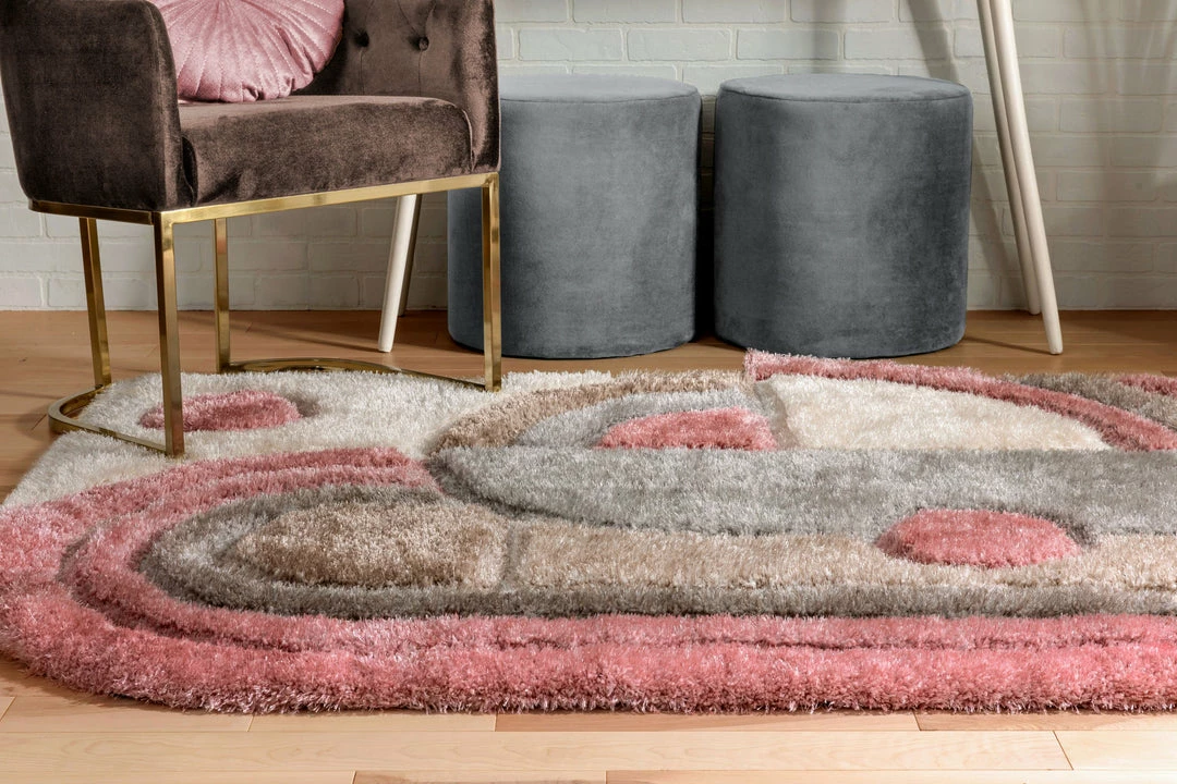 Well Woven Nahla Modern Geometric Shag Blush Grey 3D Textured Thick & Soft Shag Rug 7 Well Woven Nahla Modern Geometric Shag Blush Grey 3D Textured Thick & Soft Shag Rug