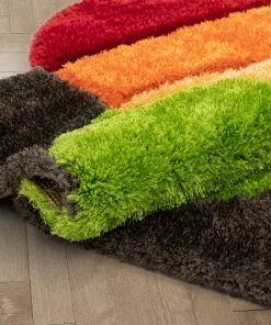 Well Woven Gia Modern Geometric Shag Multi 3D Textured Thick & Soft Shag Rug