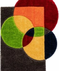 Well Woven Gia Modern Geometric Shag Multi 3D Textured Thick & Soft Shag Rug