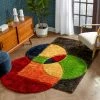 Well Woven Gia Modern Geometric Shag Multi 3D Textured Thick & Soft Shag Rug