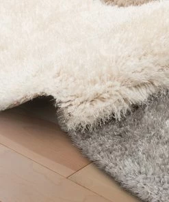 Well Woven Gia Modern Geometric Shag Grey Blush 3D Textured Thick & Soft Shag Rug