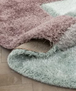 Well Woven Gia Modern Geometric Shag Lavender Light Blue 3D Textured Thick & Soft Shag Rug