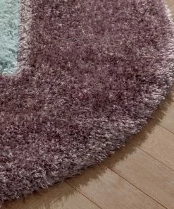Well Woven Gia Modern Geometric Shag Lavender Light Blue 3D Textured Thick & Soft Shag Rug