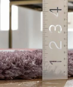 Well Woven Gia Modern Geometric Shag Lavender Light Blue 3D Textured Thick & Soft Shag Rug