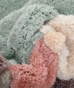 Well Woven Gia Modern Geometric Shag Lavender Light Blue 3D Textured Thick & Soft Shag Rug