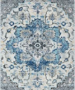 Well Woven Taura Bohemian Oriental Perisan Light Blue Rug