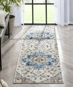 Well Woven Taura Bohemian Oriental Perisan Light Blue Rug