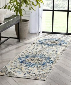 Well Woven Taura Bohemian Oriental Perisan Light Blue Rug