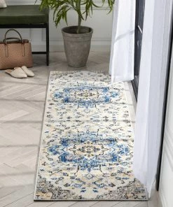 Well Woven Taura Bohemian Oriental Perisan Light Blue Rug