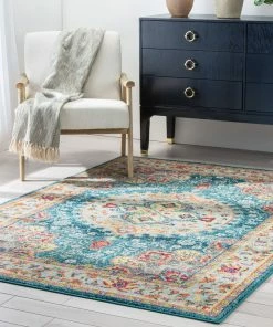 Well Woven Global Payson Bohemian Oriental Perisan Teal Rug