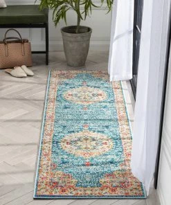 Well Woven Global Payson Bohemian Oriental Perisan Teal Rug