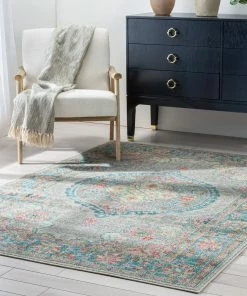 Well Woven Payson Bohemian Oriental Perisan Grey Teal Rug