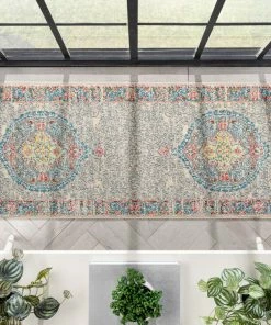 Well Woven Payson Bohemian Oriental Perisan Grey Teal Rug