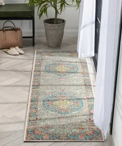 Well Woven Payson Bohemian Oriental Perisan Grey Teal Rug