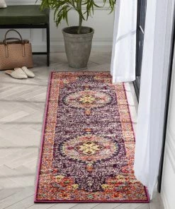 Well Woven Payson Bohemian Oriental Perisan Purple Rug Global