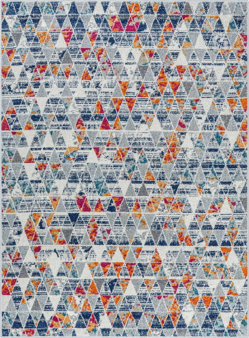 Well Woven Global Keyla Modern Geometric Light Blue Rug 2 Well Woven Global Keyla Modern Geometric Light Blue Rug