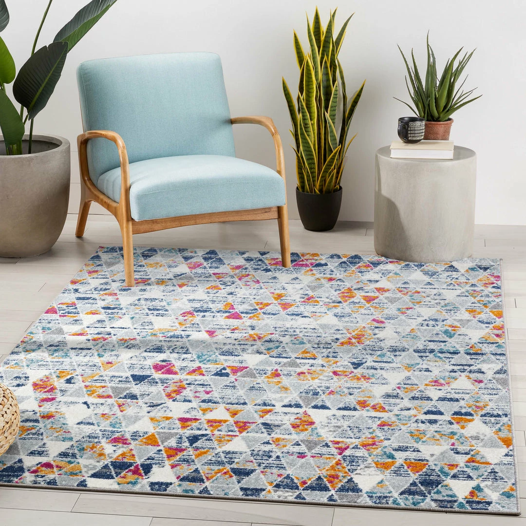 Well Woven Global Keyla Modern Geometric Light Blue Rug 1 Well Woven Global Keyla Modern Geometric Light Blue Rug