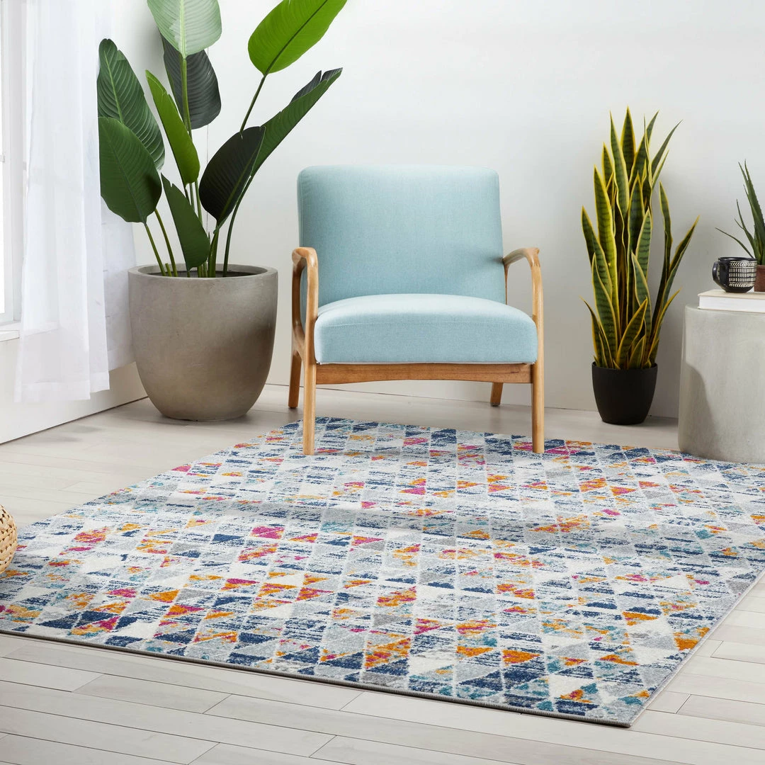 Well Woven Global Keyla Modern Geometric Light Blue Rug 6 Well Woven Global Keyla Modern Geometric Light Blue Rug