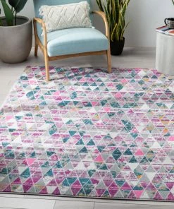 Well Woven Global Keyla Modern Geometric Fuchsia Rug