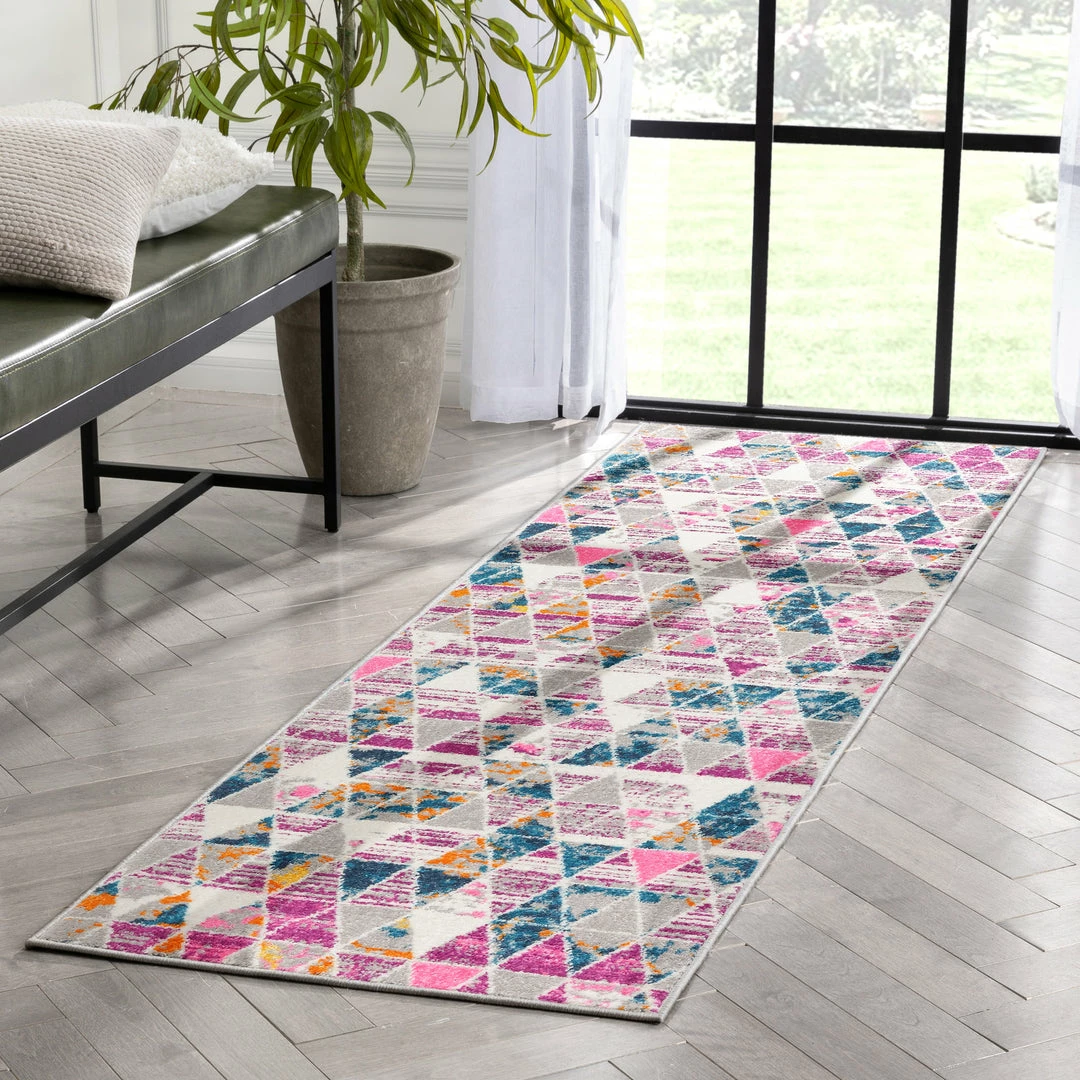 Well Woven Global Keyla Modern Geometric Fuchsia Rug 11 Well Woven Global Keyla Modern Geometric Fuchsia Rug