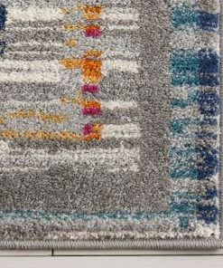 Well Woven Merle Modern Geometric Border Light Blue Rug Global