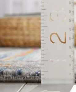 Well Woven Merle Modern Geometric Border Light Blue Rug Global