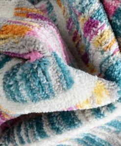 Well Woven Merle Modern Geometric Border Fuchsia Rug Global