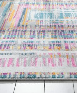 Well Woven Merle Modern Geometric Border Fuchsia Rug Global